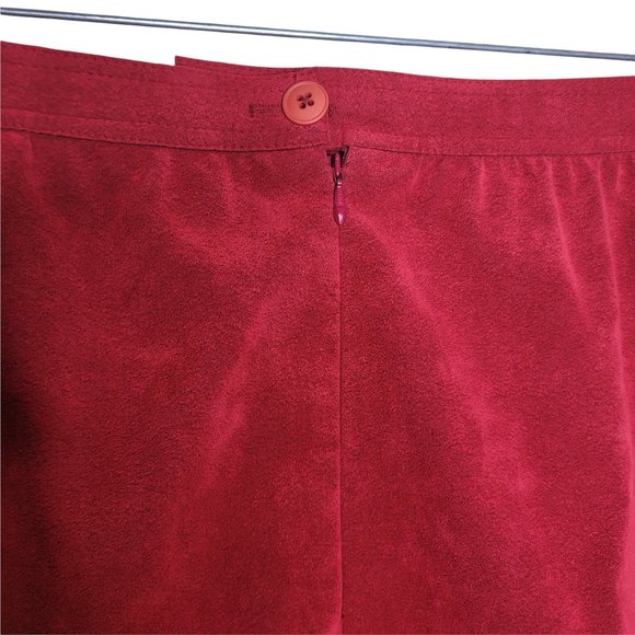 3 Piece Lot Suede Skirts Blue Red Tan Zip Up Back Pockets - Picture 8 of 12